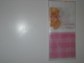 Sweet Bear Pink Plastic Tablecover 54" X 102"
